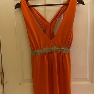 Vibrant Orange Sleeveless blouse by B Baluoke size XL